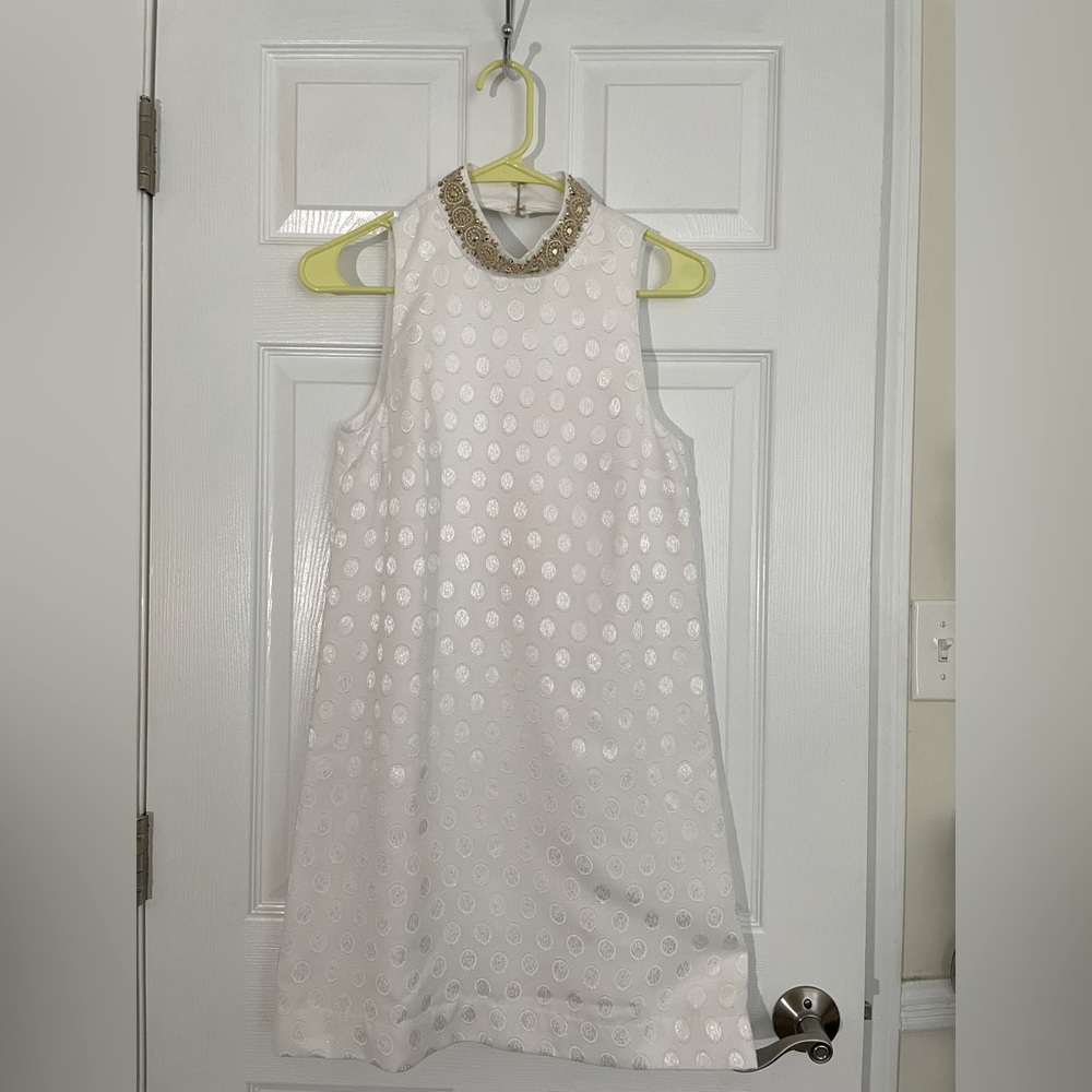 NWT Lilly Pulitzer Brandi Shift Resort White Foil Printed Polka Dot 00